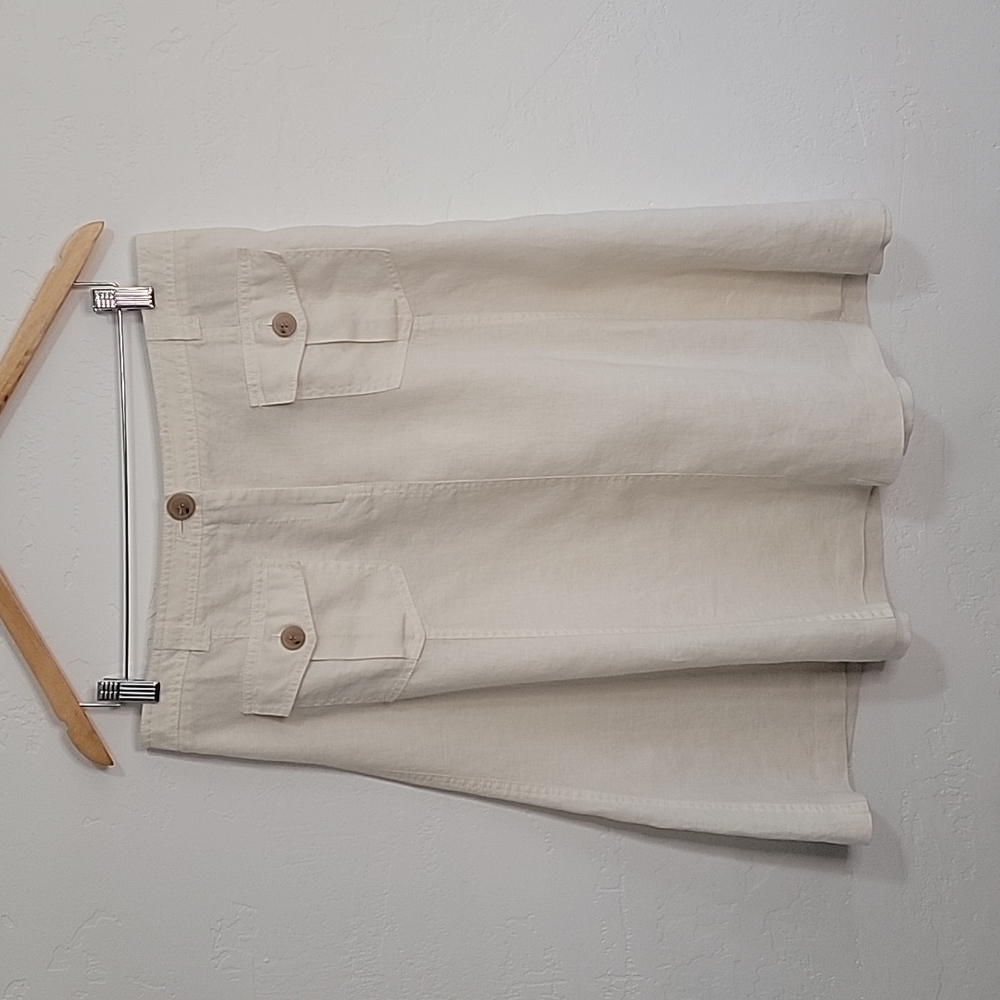 J Crew linen skirt, knee-length size 12, off white